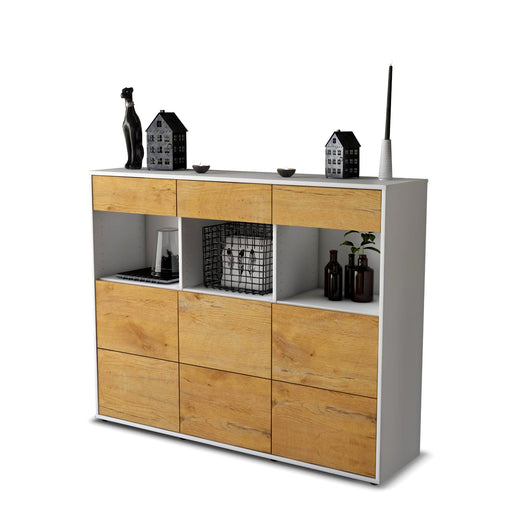 Highboard Stella, Eiche Studio (136x108x35cm) - Stil.Zeit Möbel GmbH