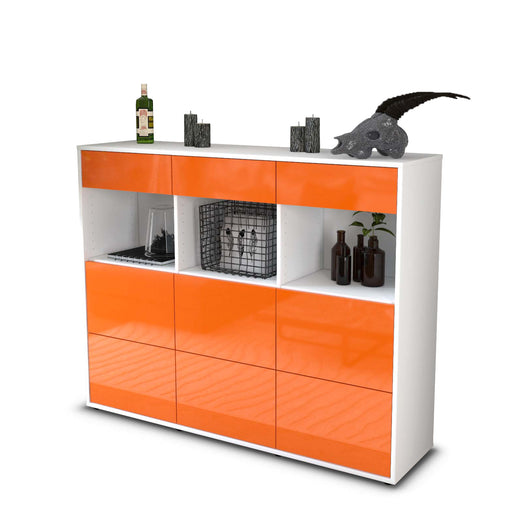 Highboard Stella, Orange Studio (136x108x35cm) - Stil.Zeit Möbel GmbH