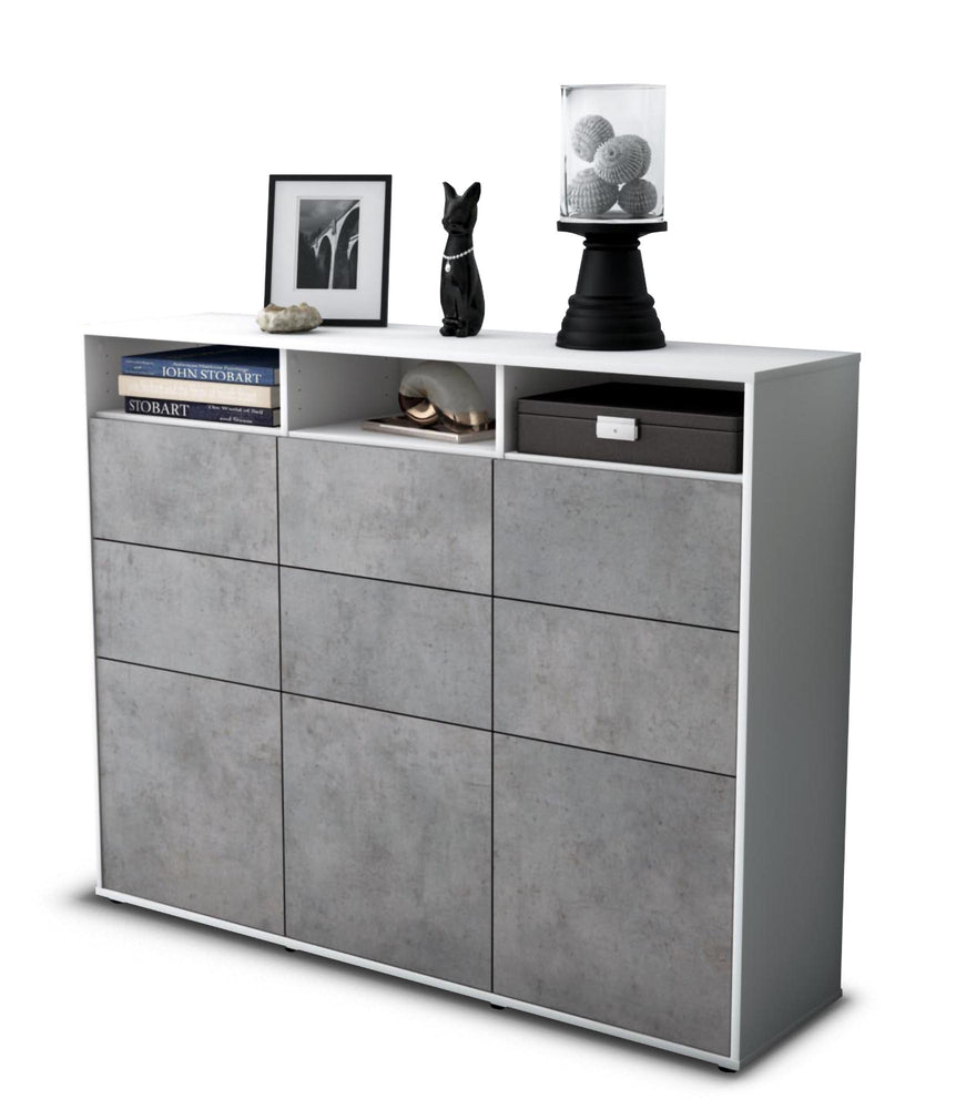 Highboard Tatiana, Beton Studio (136x108x35cm) - Stil.Zeit Möbel GmbH