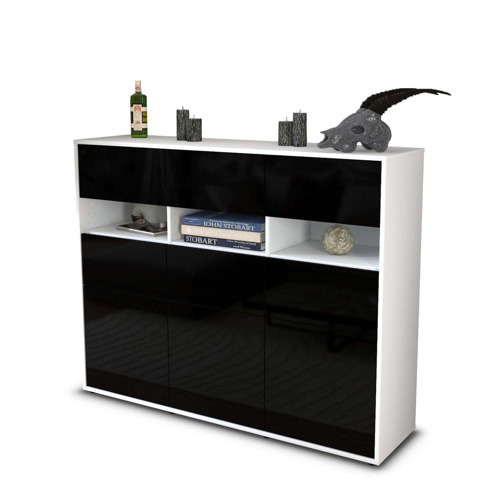 Highboard Teresa, Schwarz Studio (136x108x35cm) - Stil.Zeit Möbel GmbH