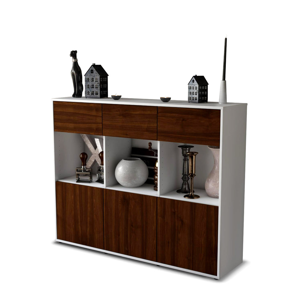 Highboard Tessa, Walnuss Studio (136x108x35cm) - Stil.Zeit Möbel GmbH