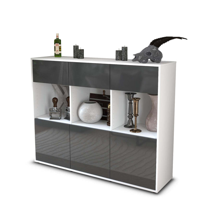 Highboard Tessa, Grau Studio (136x108x35cm) - Stil.Zeit Möbel GmbH