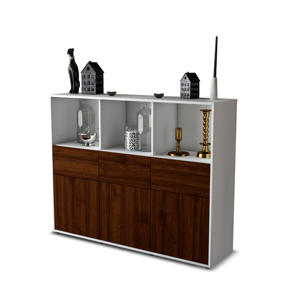 Highboard Theresia, Walnuss Studio (136x108x35cm) - Stil.Zeit Möbel GmbH