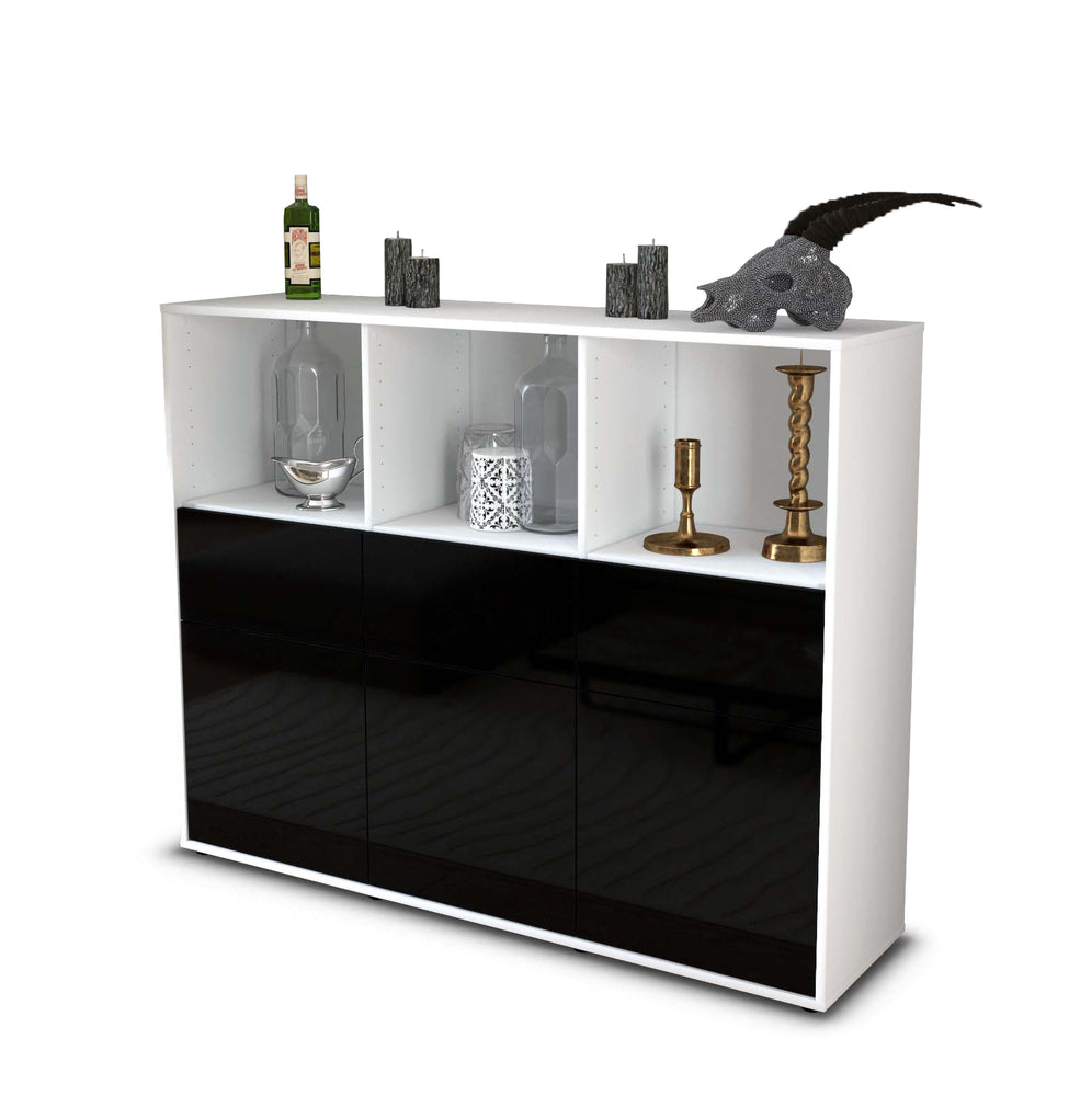 Highboard Theresia, Schwarz Studio (136x108x35cm) - Stil.Zeit Möbel GmbH