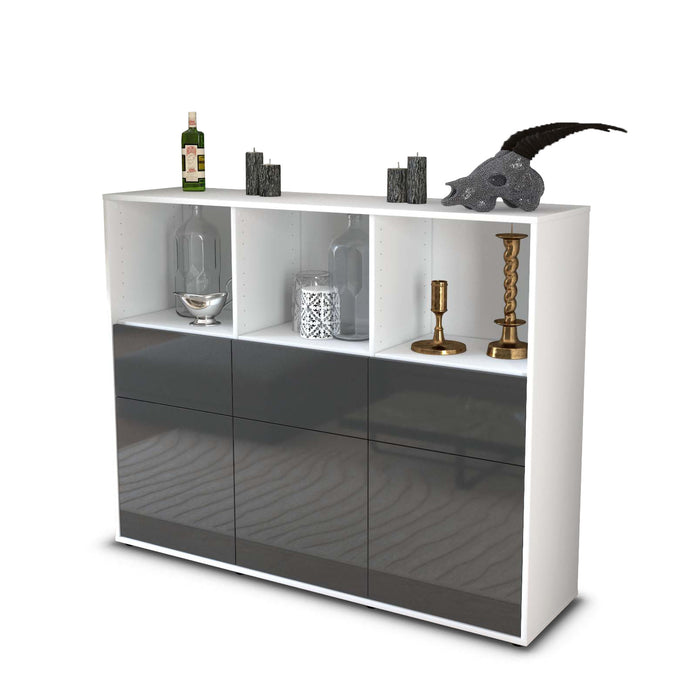 Highboard Theresia, Grau Studio (136x108x35cm) - Stil.Zeit Möbel GmbH