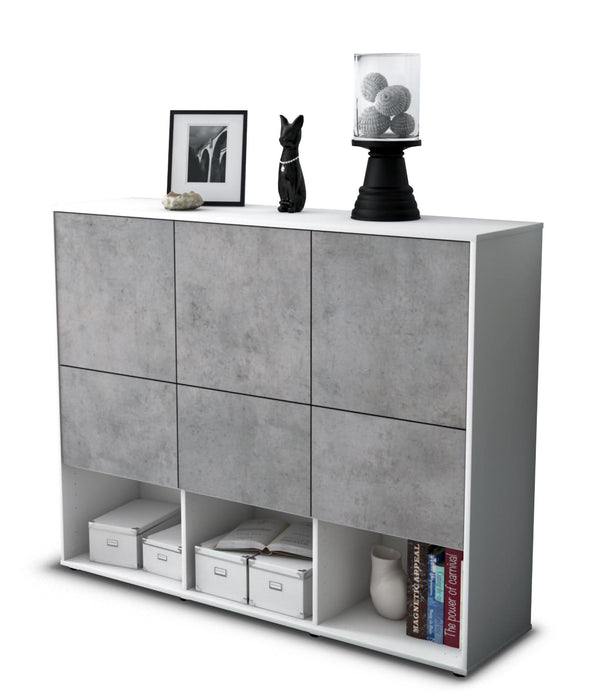 Highboard Zaccaria, Beton Studio (136x108x35cm) - Stil.Zeit Möbel GmbH