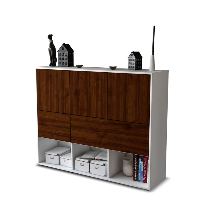 Highboard Zaccaria, Walnuss Studio (136x108x35cm) - Stil.Zeit Möbel GmbH