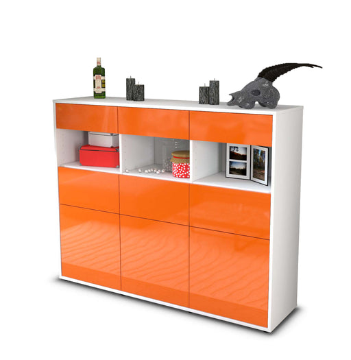 Highboard Tina, Orange Studio (136x108x35cm) - Stil.Zeit Möbel GmbH