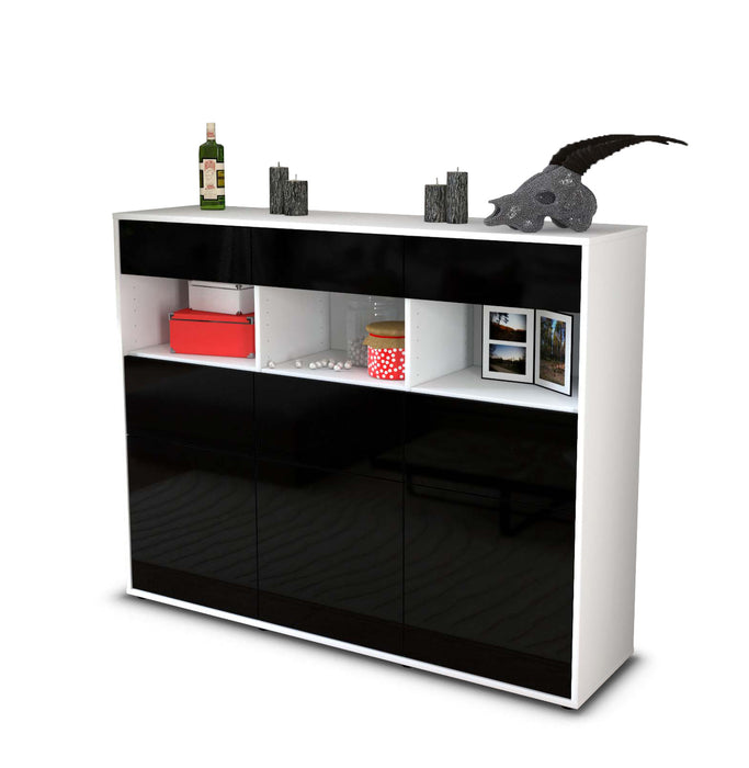 Highboard Tina, Schwarz Studio (136x108x35cm) - Stil.Zeit Möbel GmbH