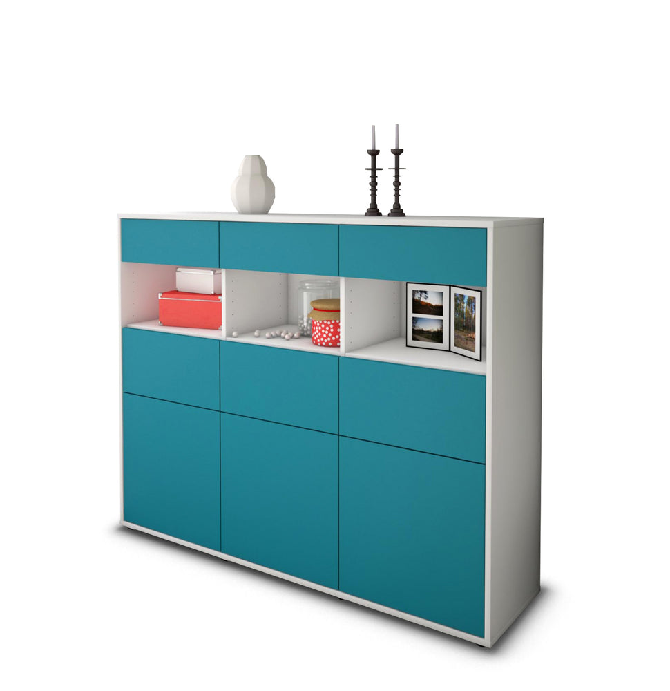 Highboard Tina, Türkis Studio (136x108x35cm) - Stil.Zeit Möbel GmbH