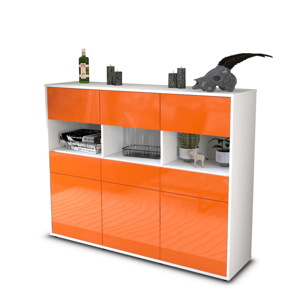 Highboard Tizia, Orange Studio (136x108x35cm) - Stil.Zeit Möbel GmbH