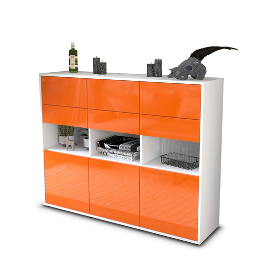 Highboard Tiziana, Orange Studio (136x108x35cm) - Stil.Zeit Möbel GmbH