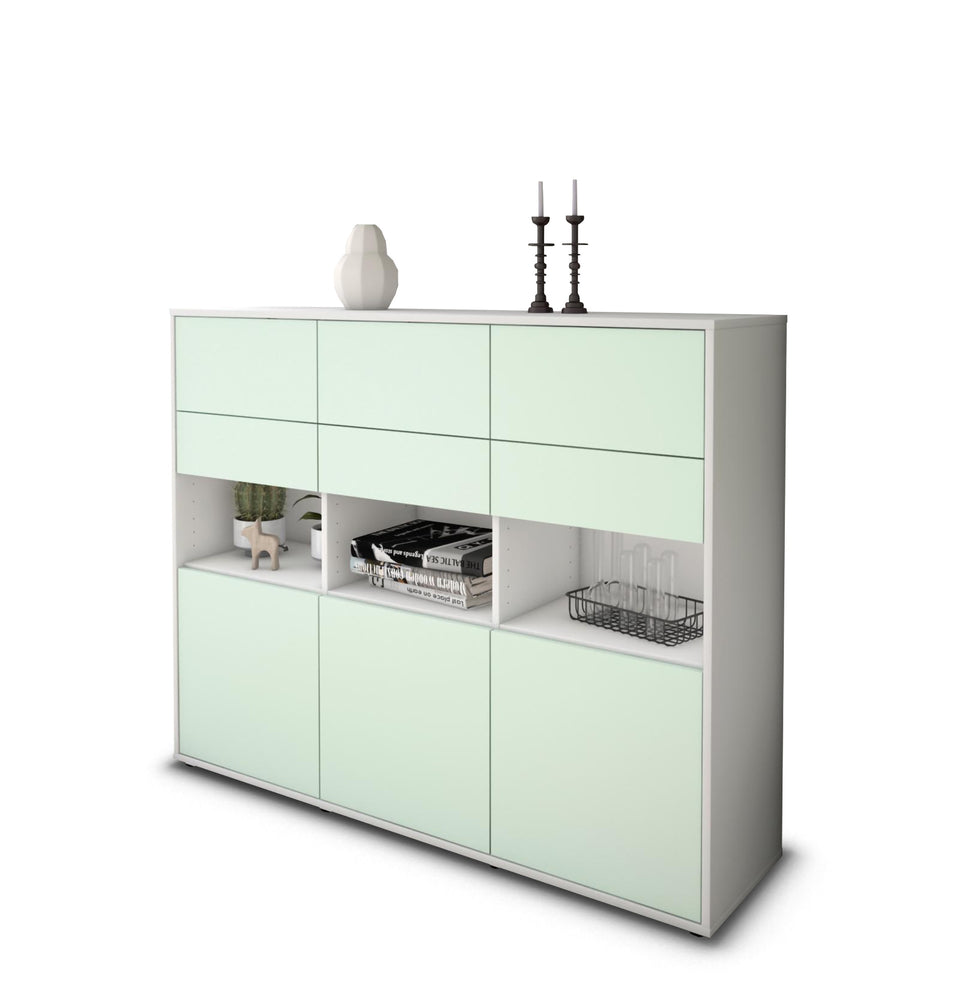 Highboard Tiziana, Mint Studio (136x108x35cm) - Stil.Zeit Möbel GmbH