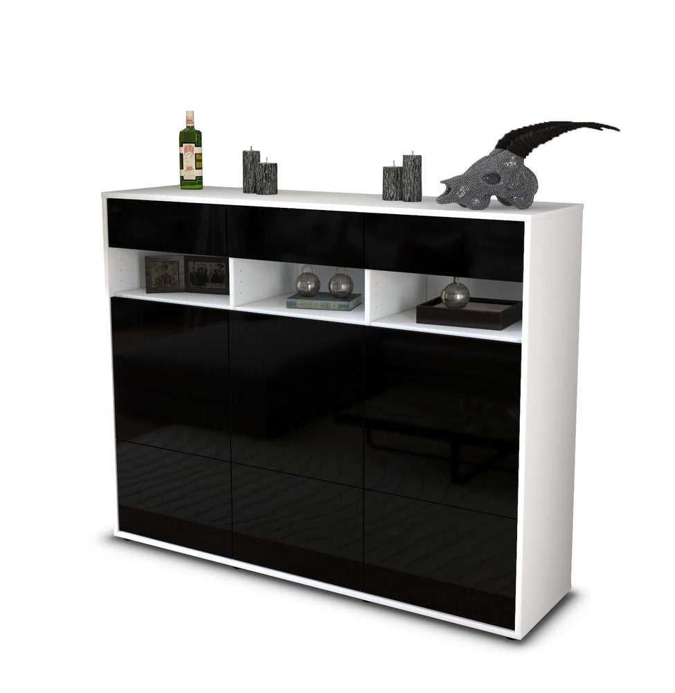 Highboard Tosca, Schwarz Studio (136x108x35cm) - Stil.Zeit Möbel GmbH