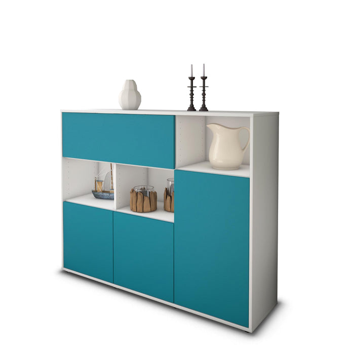 Highboard Valenzia, Türkis Studio (136x108x35cm) - Stil.Zeit Möbel GmbH