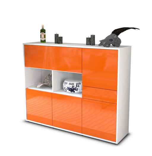 Highboard Valeria, Orange Studio (136x108x35cm) - Stil.Zeit Möbel GmbH