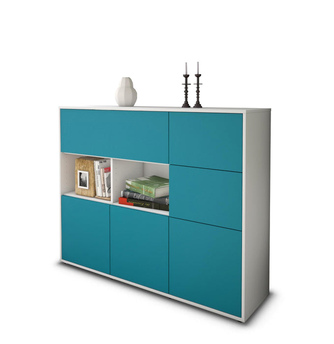 Highboard Velia, Türkis Studio (136x108x35cm) - Stil.Zeit Möbel GmbH