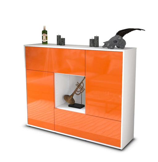 Highboard Veronica, Orange Studio (136x108x35cm) - Stil.Zeit Möbel GmbH