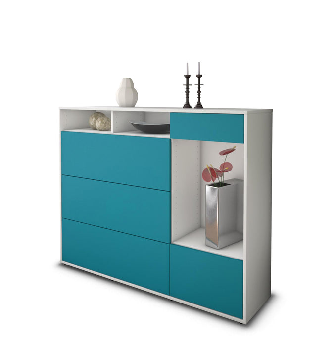 Highboard Viona, Türkis Studio (136x108x35cm) - Stil.Zeit Möbel GmbH