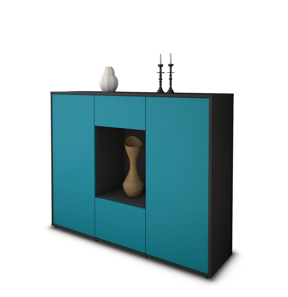 Highboard Mara, Türkis Studio (136x108x35cm) - Stil.Zeit Möbel GmbH