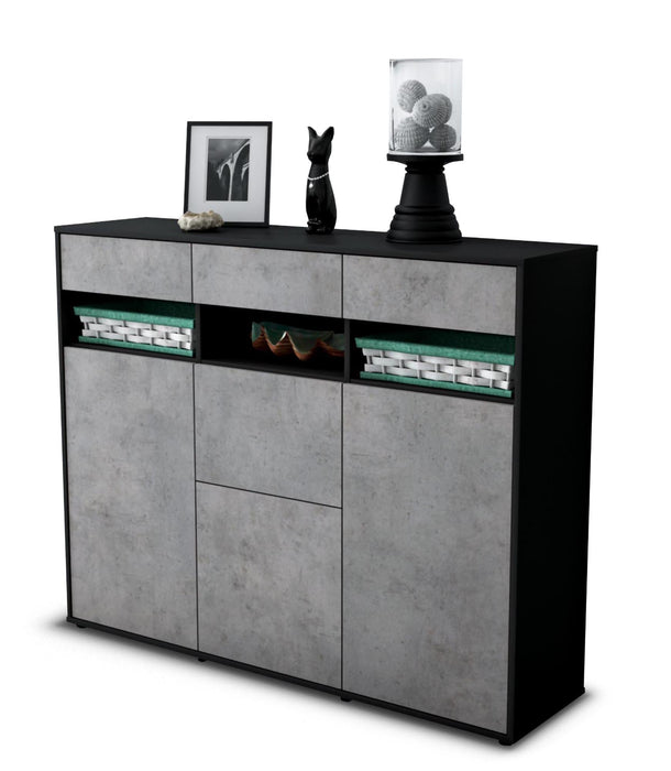 Highboard Michaela, Beton Studio (136x108x35cm) - Stil.Zeit Möbel GmbH