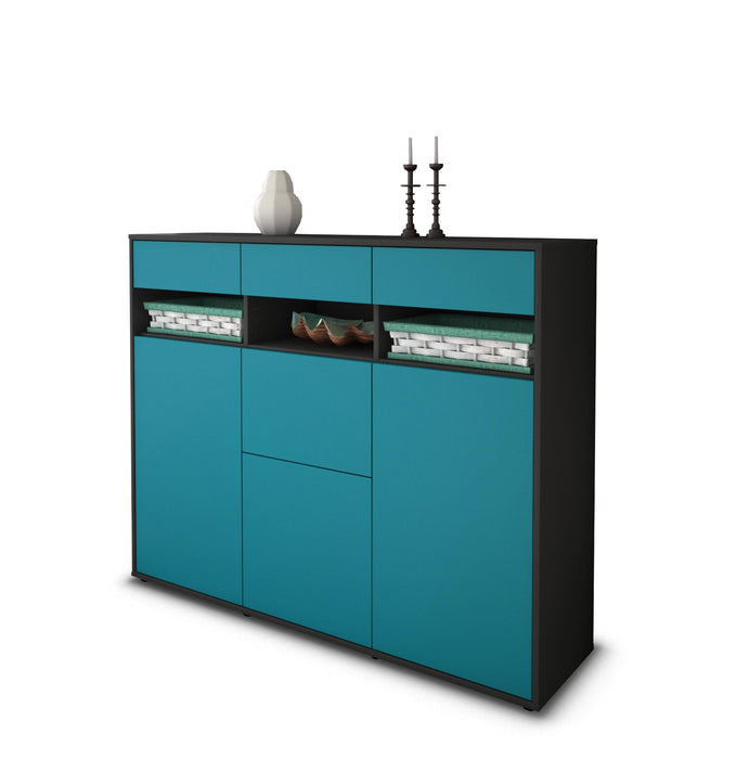 Highboard Michaela, Türkis Studio (136x108x35cm) - Stil.Zeit Möbel GmbH