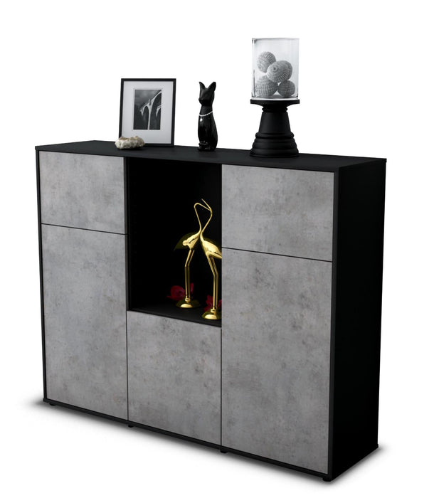 Highboard Michelle, Beton Studio (136x108x35cm) - Stil.Zeit Möbel GmbH