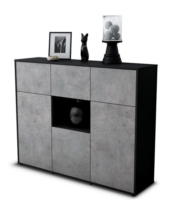 Highboard Milena, Beton Studio (136x108x35cm) - Stil.Zeit Möbel GmbH