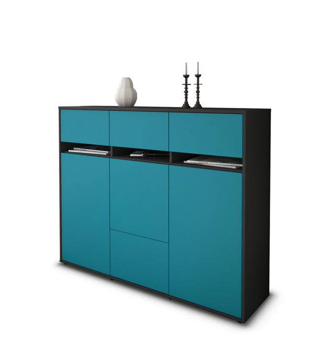 Highboard Monja, Türkis Studio (136x108x35cm) - Stil.Zeit Möbel GmbH