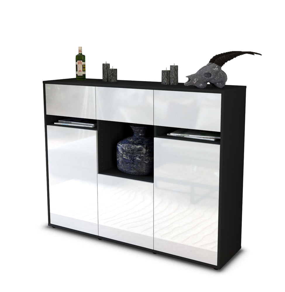 Highboard Nathalie, Weiß Studio (136x108x35cm) - Stil.Zeit Möbel GmbH