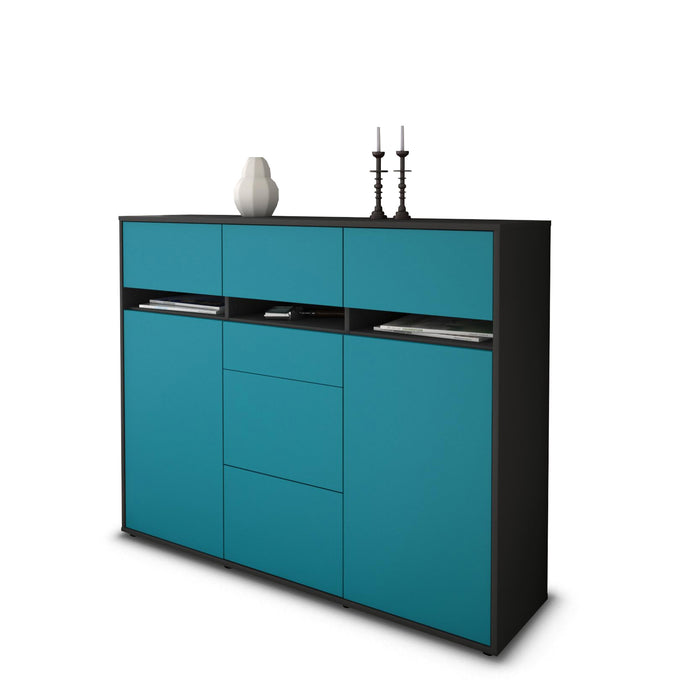 Highboard Nica, Türkis Studio (136x108x35cm) - Stil.Zeit Möbel GmbH