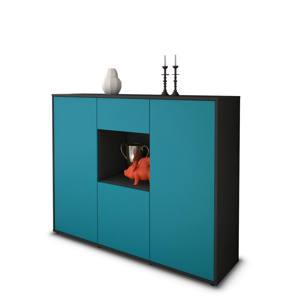 Highboard Nuria, Türkis Studio (136x108x35cm) - Stil.Zeit Möbel GmbH