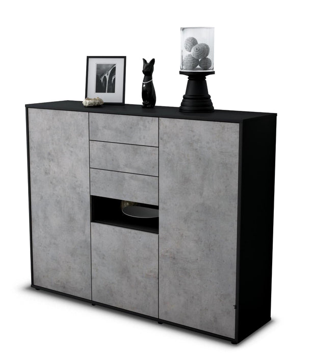 Highboard Paulina, Beton Studio (136x108x35cm) - Stil.Zeit Möbel GmbH