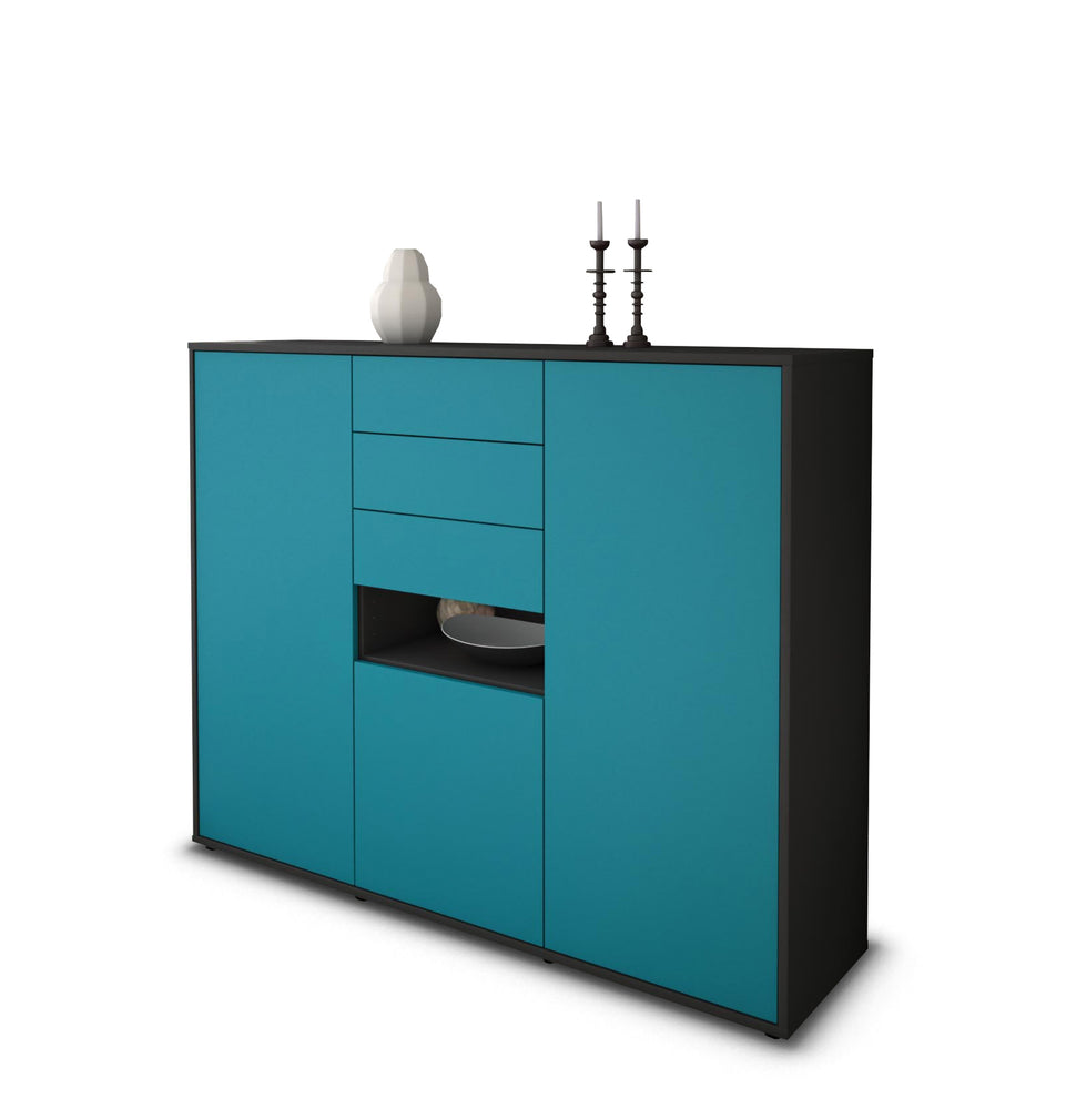 Highboard Paulina, Türkis Studio (136x108x35cm) - Stil.Zeit Möbel GmbH