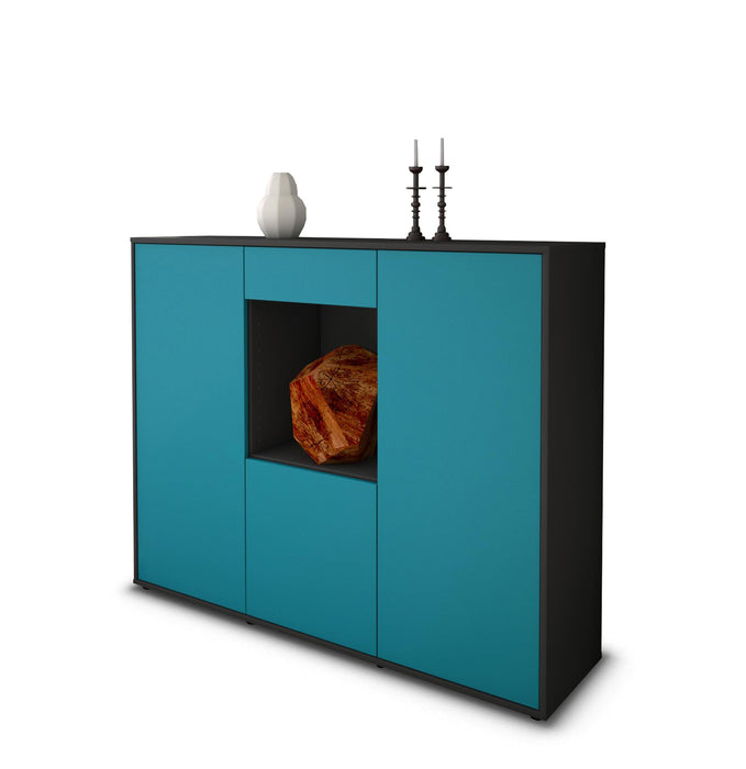 Highboard Peppina, Türkis Studio (136x108x35cm) - Stil.Zeit Möbel GmbH