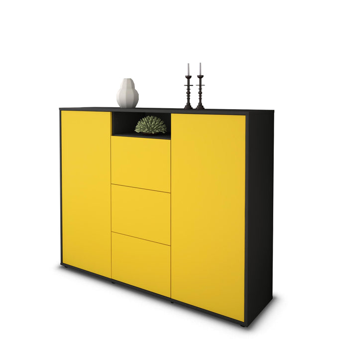 Highboard Quartilla, Gelb Studio (136x108x35cm) - Stil.Zeit Möbel GmbH