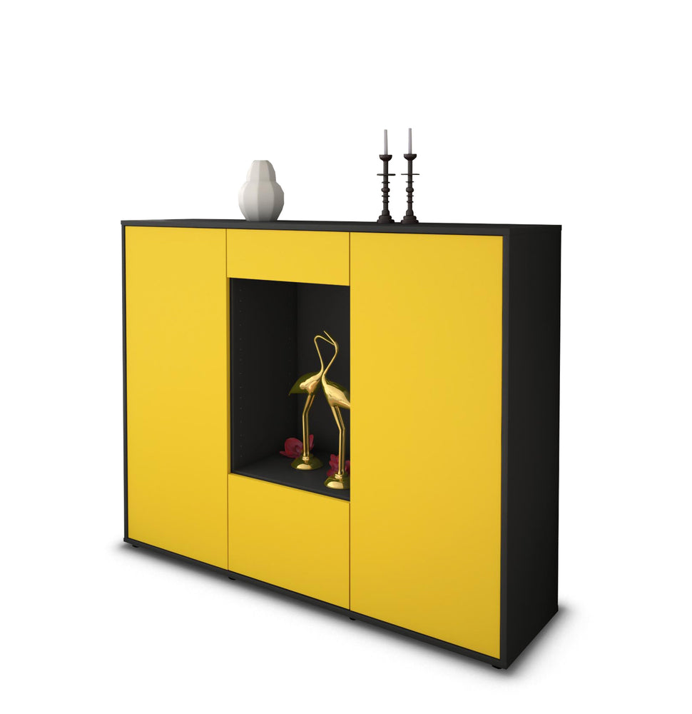 Highboard Raffaela, Gelb Studio (136x108x35cm) - Stil.Zeit Möbel GmbH