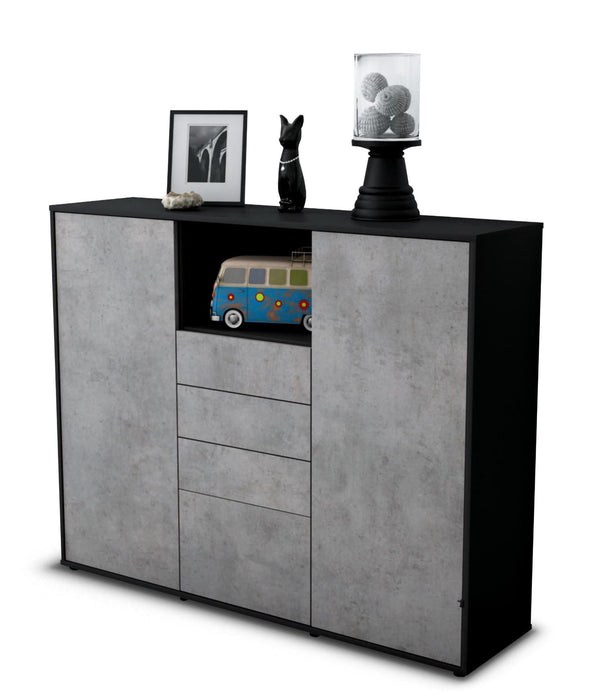 Highboard Rebecca, Beton Studio (136x108x35cm) - Stil.Zeit Möbel GmbH