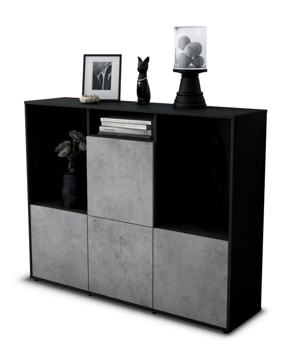 Highboard Saskia, Beton Studio (136x108x35cm) - Stil.Zeit Möbel GmbH