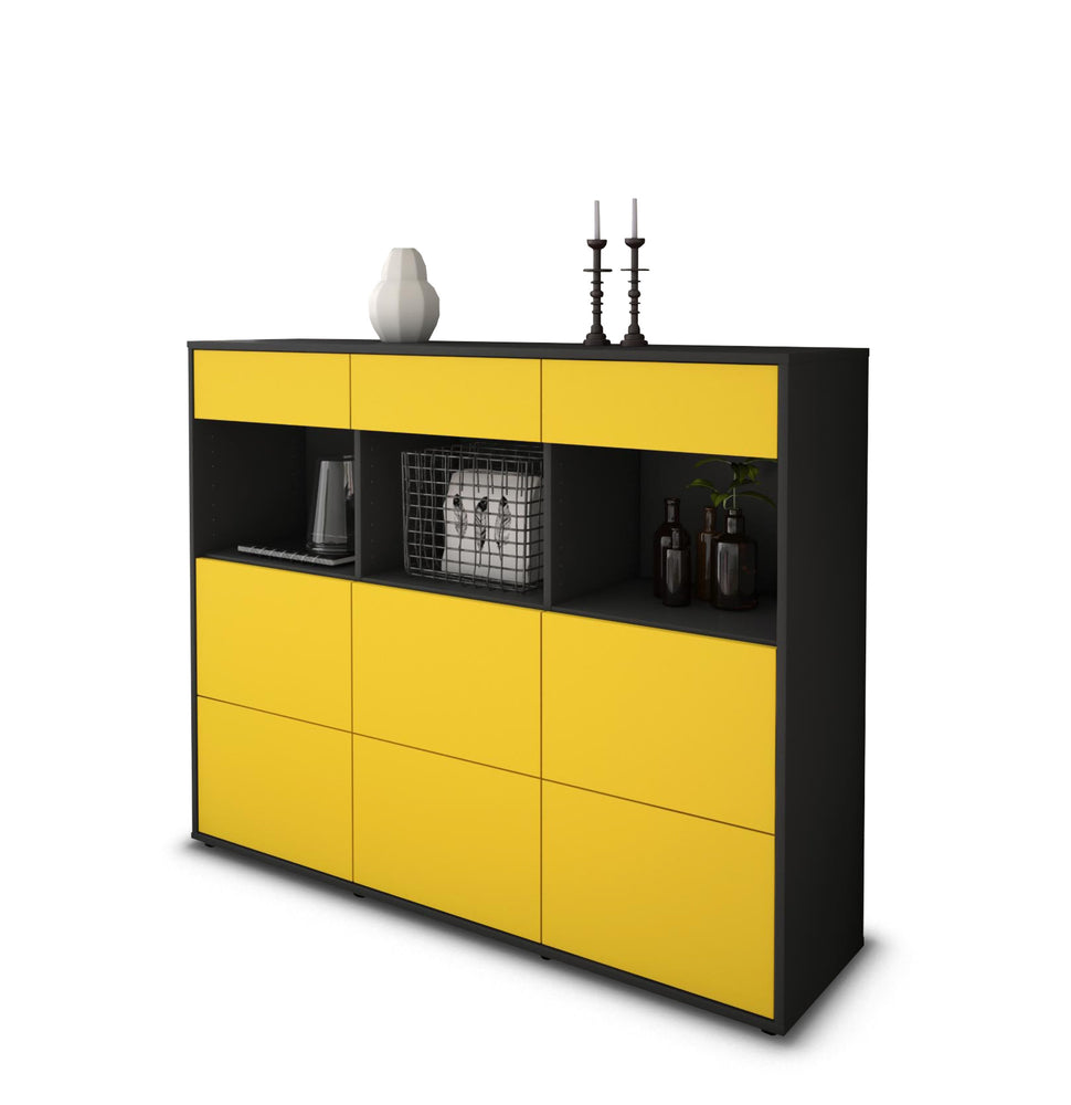 Highboard Stella, Gelb Studio (136x108x35cm) - Stil.Zeit Möbel GmbH