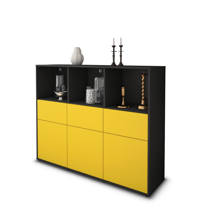 Highboard Theresia, Gelb Studio (136x108x35cm) - Stil.Zeit Möbel GmbH