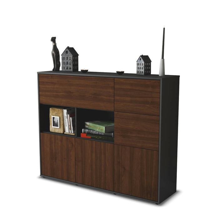 Highboard Velia, Walnuss Studio (136x108x35cm) - Stil.Zeit Möbel GmbH