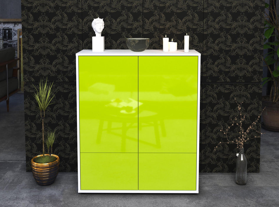 Highboard Ida, Grün Front (92x108x35cm) - Stil.Zeit Möbel GmbH