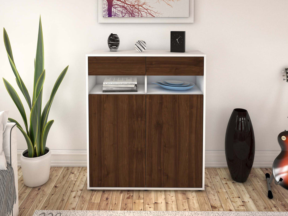 Highboard Ignazia, Walnuss Front (92x108x35cm) - Stil.Zeit Möbel GmbH