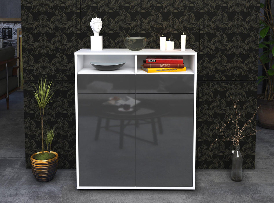 Highboard Ilaria, Grau Front (92x108x35cm) - Stil.Zeit Möbel GmbH