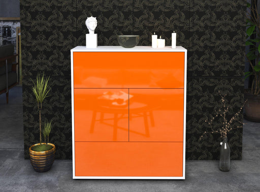 Highboard Irene, Orange Front (92x108x35cm) - Stil.Zeit Möbel GmbH
