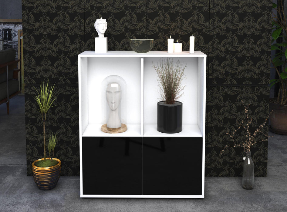 Highboard Ivona, Schwarz Front (92x108x35cm) - Stil.Zeit Möbel GmbH