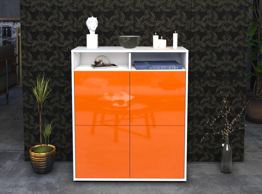 Highboard Jade, Orange Front (92x108x35cm) - Stil.Zeit Möbel GmbH