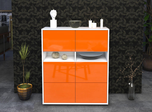 Highboard Jasmin, Orange Front (92x108x35cm) - Stil.Zeit Möbel GmbH