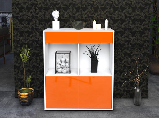 Highboard Joana, Orange Front (92x108x35cm) - Stil.Zeit Möbel GmbH